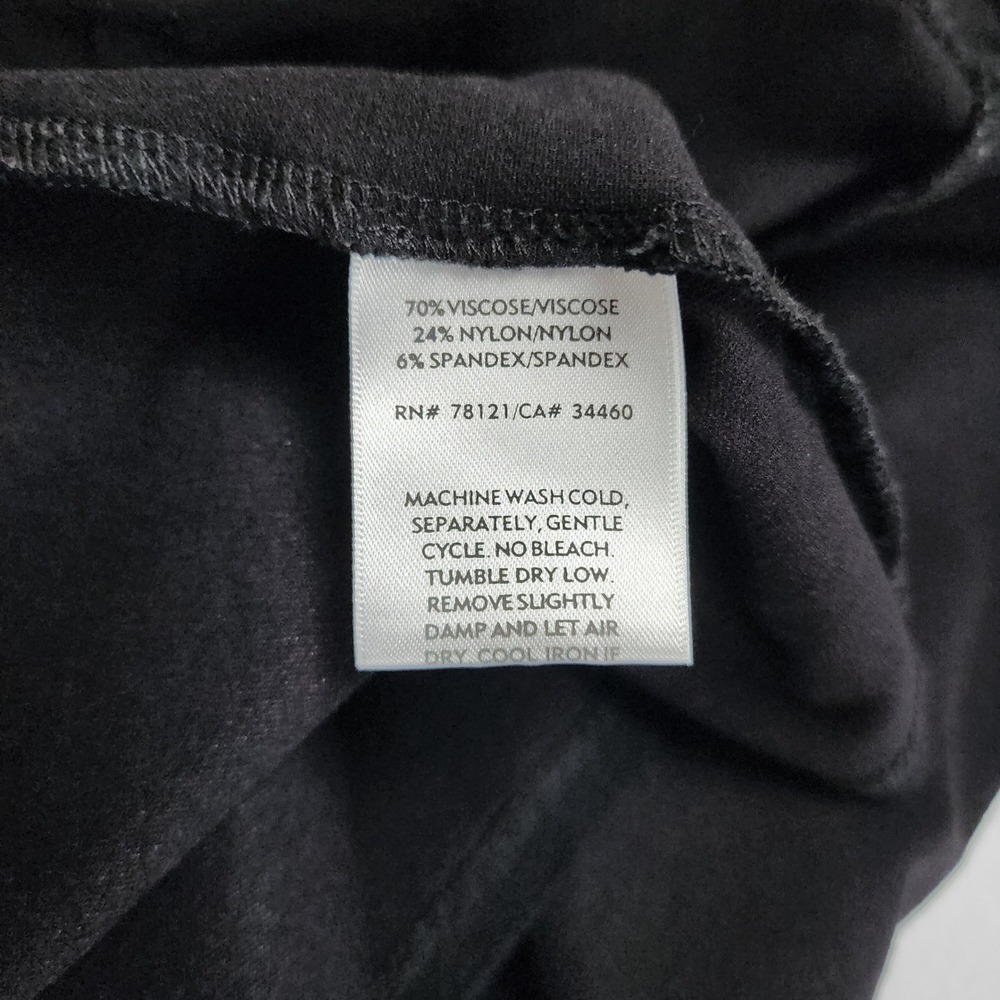 Eileen Fisher Womens Black Stretch Jersey Cropped Pants Straight Leg Size Medium - Picture 7 of 13